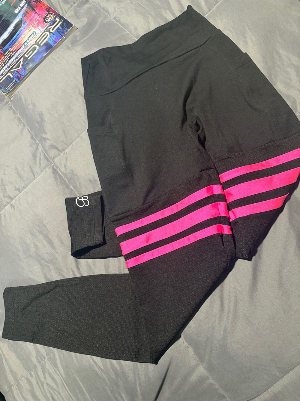 Bombshell sportswear Leggings with Pink Stripes - Active Bottoms